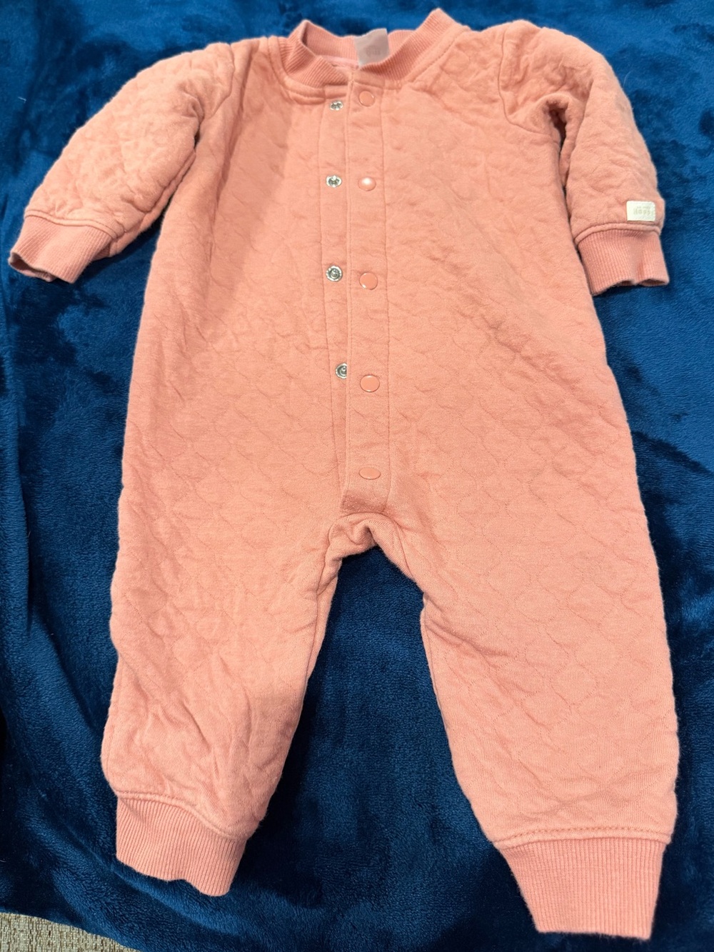 Carter's Peach Quilted Footed One-Piece